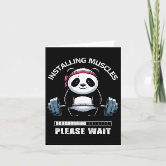 Carte Muscle Building Fitness Panda Poids Levant Barbe (Devant)