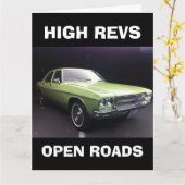 CARTE MUSCLE CAR BIRTHDAY GREETING CARD (Fleur jaune)