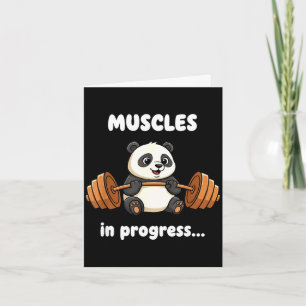 Carte Muscles en progrès drôle panda fitness salle de sp