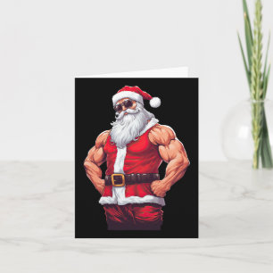 Carte Musculaire Santa Claus Bodybuilding Fitness Gym Ch
