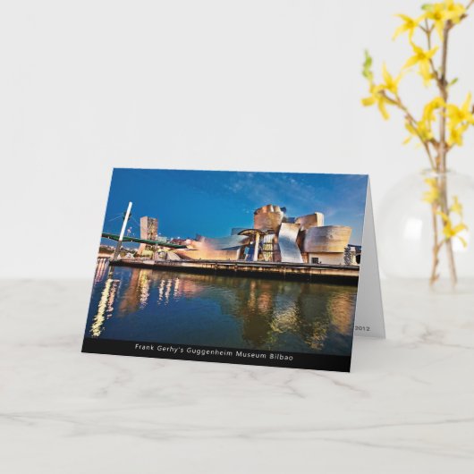 Carte Musée Guggenheim de Frank Gerhy Bilbao (Fleur jaune)