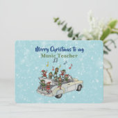 Carte Music Teacher Elf Christmas Card (Debout devant)