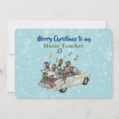 Carte Music Teacher Elf Christmas Card (Devant)