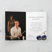 Carte Music Theme Belated Birthday Card with Drum Set (Intérieur)