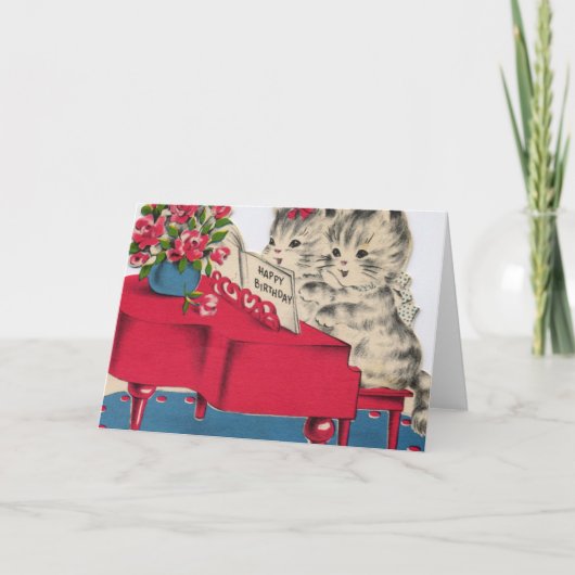 Carte Musical Anniversaire Kittens (Devant)