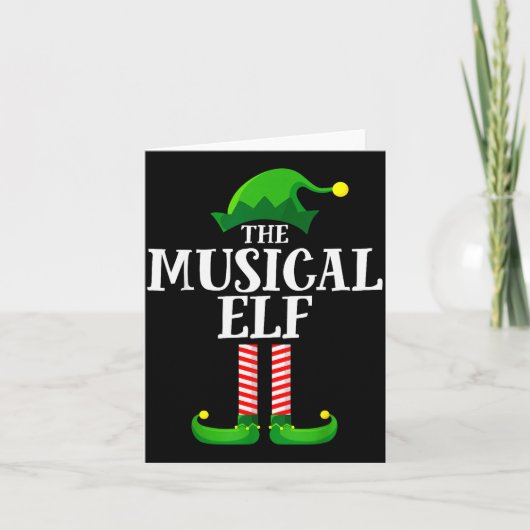 Carte Musical Elf Matching Family Group Christmas Party  (Devant)