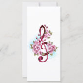 Carte Musical treble clef notes with sakura flowers (Devant)
