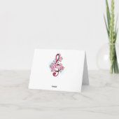 Carte Musical treble clef notes with sakura flowers (Dos)