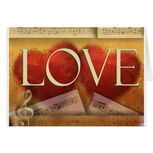 Carte musicale d'amour (Devant horizontal)