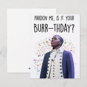 Carte musicale d'anniversaire Aaron Burr Burr-thda