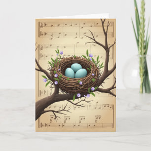 Carte musicale de fête des mères pour nid