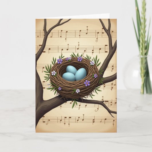 Carte Musicale de Nid de Printemps (Devant)