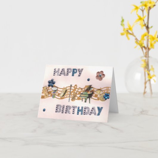 Carte musicale Sparkles (Fleur jaune)