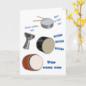 Carte Musician Funny Drums Happy Birthday Card Drummer (Fleur jaune)