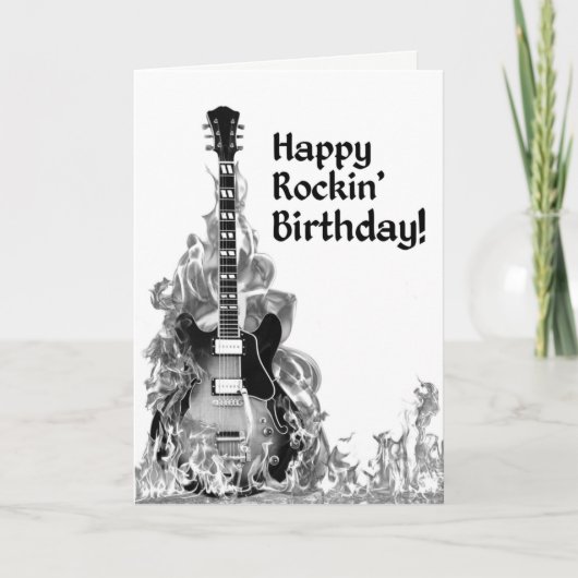 Carte Musicien de guitare cool Rockstar Rock & Roll Anni (Devant)