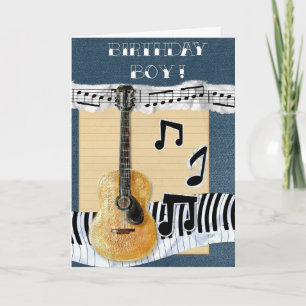 Carte Musicien guitare Anniversaire Garçon