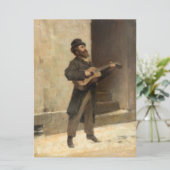 Carte Musicien itinérant avec guitare (par Induno) (Debout devant)