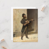 Carte Musicien itinérant avec guitare (par Induno) (Devant/Arrière en situation)