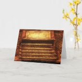 Carte Musicien - organiste - l'organe de tuyau (Fleur jaune)