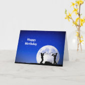 Carte Musiciens Pleine lune bleue Anniversaire (Fleur jaune)