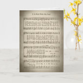 Carte musique ancienne hymne pour la sympathie (Fleur jaune)