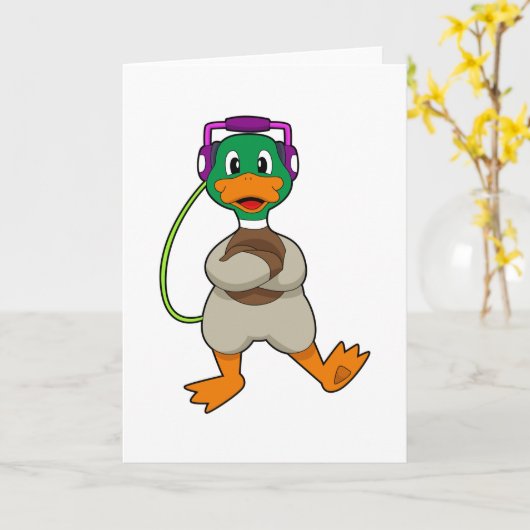 Carte Musique Casque Canard (Fleur jaune)