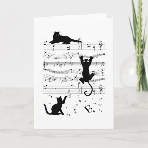 Carte Musique Chat Chats Cute Amusant Musicien Cadeau