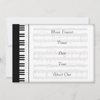 Carte Musique Concert Admission Billet Piano Thème
