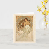 Carte Musique d'Alphonse Mucha, Joyeux anniversaire (Fleur jaune)