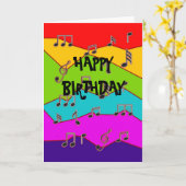 Carte Musique d'anniversaire (Fleur jaune)