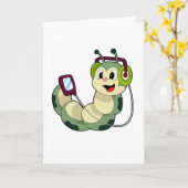 Carte Musique de casque de chenille (Fleur jaune)