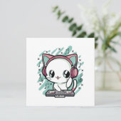 Carte musique de chat (Debout devant)