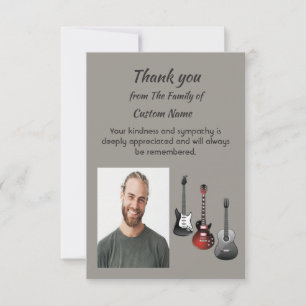 Carte Musique de guitare de sympathie Merci