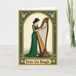 Carte Musique de Harpe Femme Émeraude