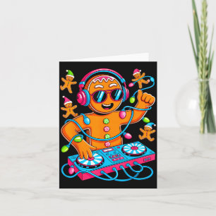 Carte Musique de Noël Rétro House Gingerbread Dj Techno