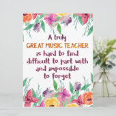 Carte Musique Enseignant Classe Décor Appréciation Cadea (Debout devant)
