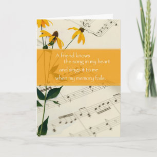 Carte Musique et fleurs d'amis