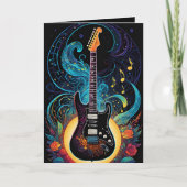 Carte Musique Et Guitare Électrique Rose Vierge (Devant)