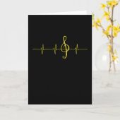 Carte Musique Heartbeat Pulse Musician Clef (Fleur jaune)