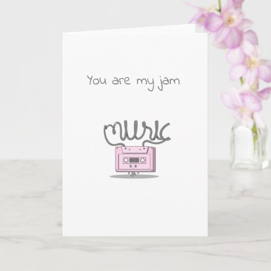 Carte musique marrante valentine/anniversaire (Orchidée)