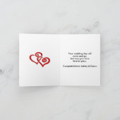 Carte Musique Papillon Feuille Mariage de grain de bois (Intérieur)