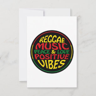 Carte Musique reggae avec des paroles et des citations p