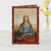 Carte Musique religieuse Sainte Cécile Prière catholique (Fleur jaune)