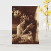 Carte Musique romantique vintage, Amour et Romance (Fleur jaune)