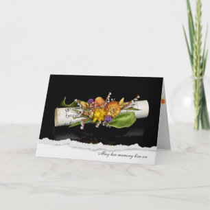 Carte musique sympathique avec bouquet floral