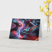 Carte Musique Tourne-disque Pour Anniversaire (Fleur jaune)