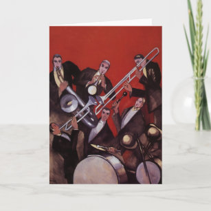 Carte Musique vintage, Art Déco Musique Jazz Band Jammin