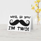 Carte Mustache du 2e anniversaire (Fleur jaune)