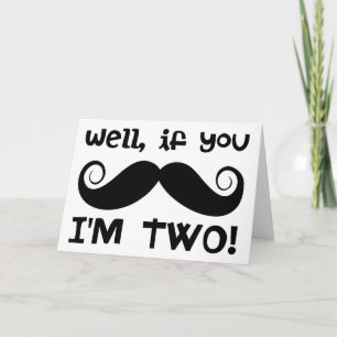 Carte Mustache du 2e anniversaire
