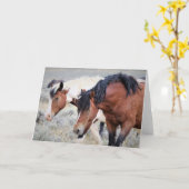 Carte Mustangs sauvages de l'Occident (Fleur jaune)